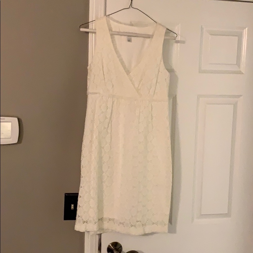 White polka dot sundress